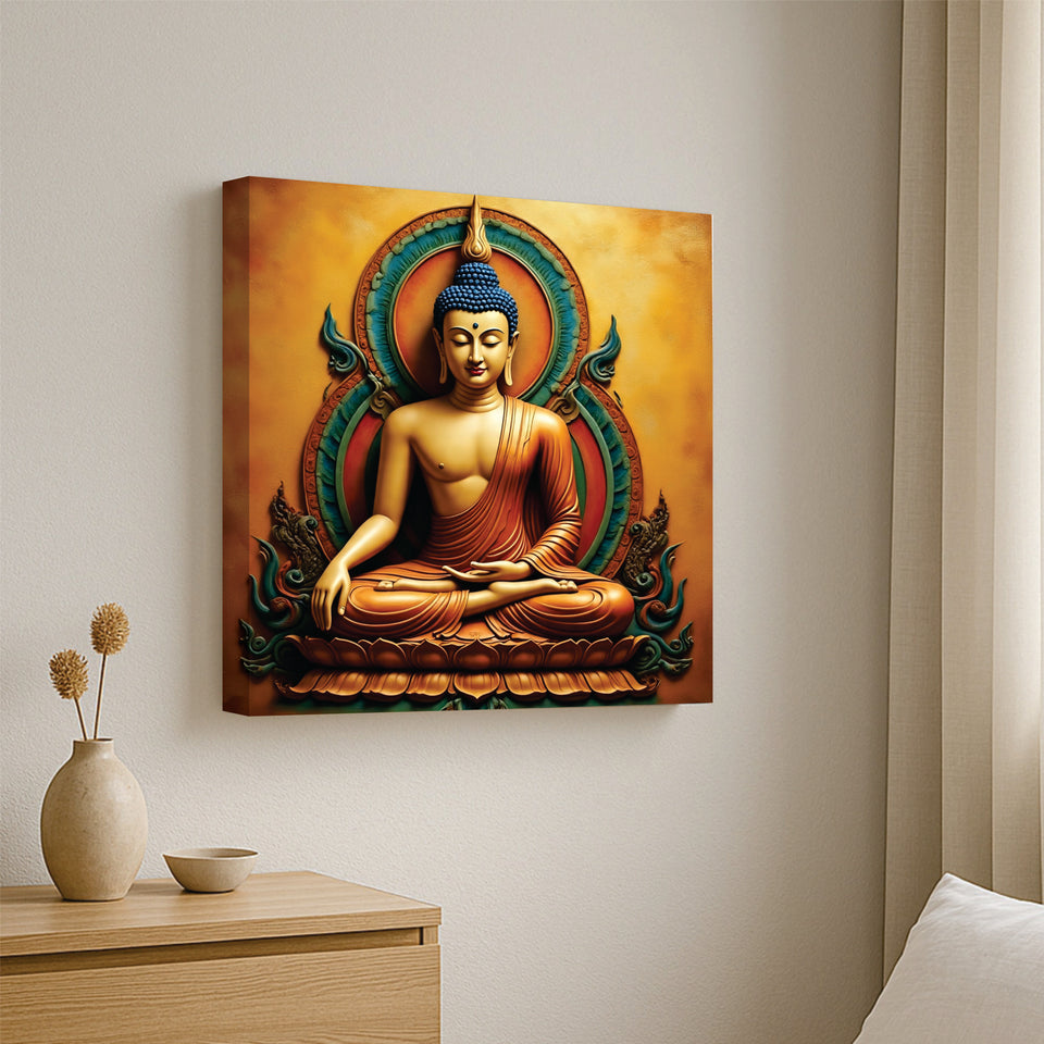 Quiet Ember — Serenity in Illumination Canvas Wall Art Stretched Frame Painting