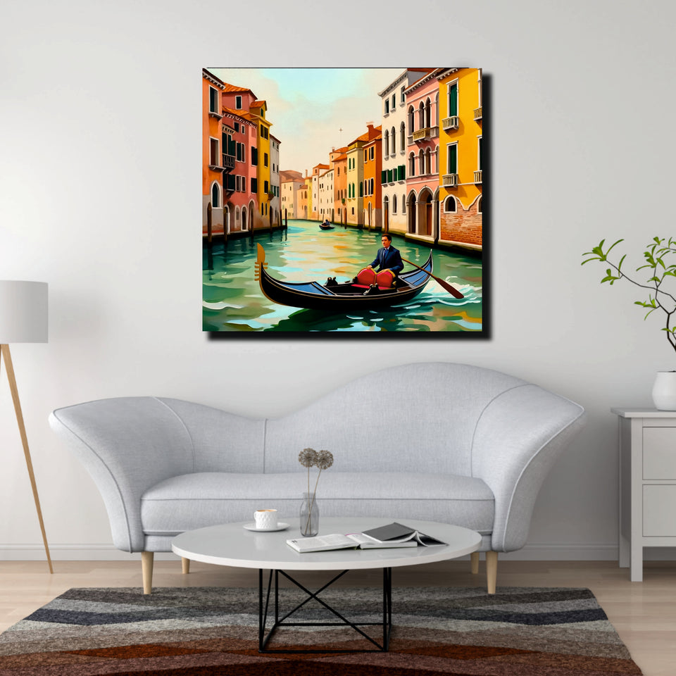 Drifting in Stillness—Peace Poured from Dawn’s Glow. Canvas Wall Art Stretched Frame Painting
