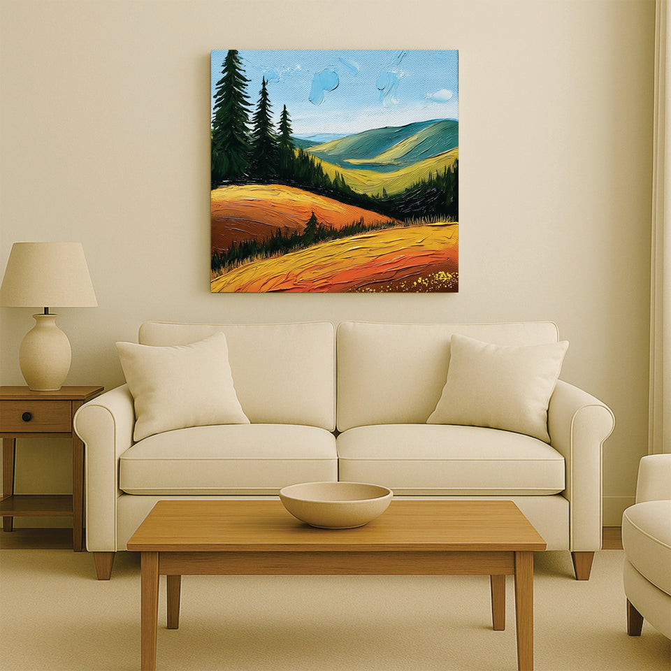 Himalayan Escape Canvas Stretched Frame Painting – Nature Lovers’ Wall Décor