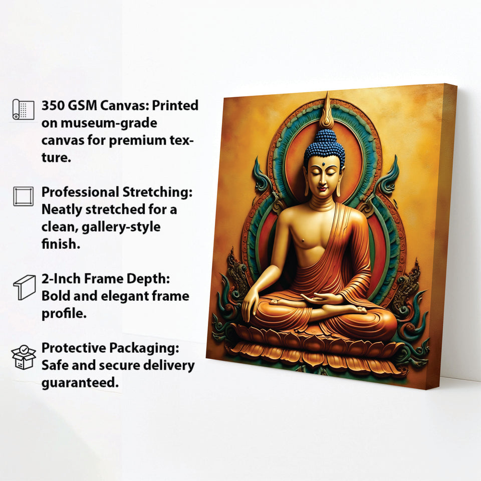 Quiet Ember — Serenity in Illumination Canvas Wall Art Stretched Frame Painting