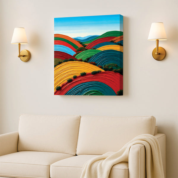 Geometric Nature-Inspired Canvas Stretched Frame – Modern Wall Art for Home & Office