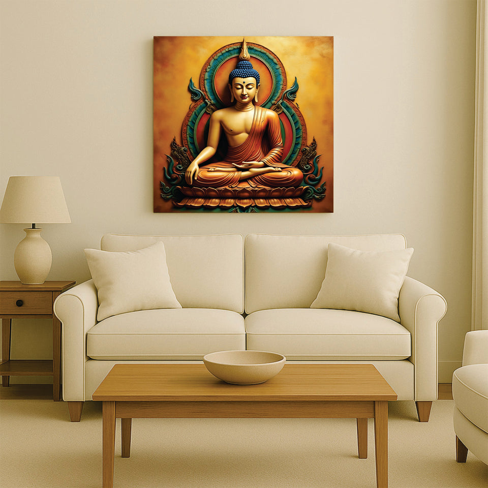 Quiet Ember — Serenity in Illumination Canvas Wall Art Stretched Frame Painting