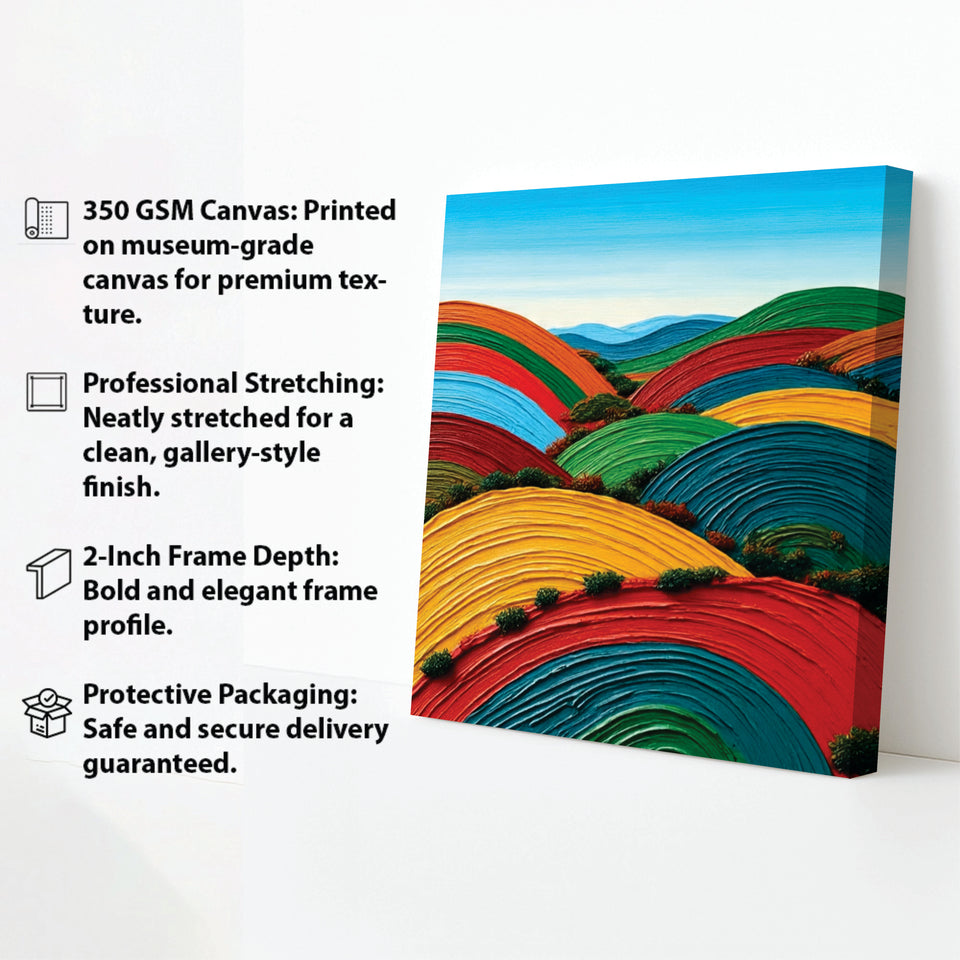 Geometric Nature-Inspired Canvas Stretched Frame – Modern Wall Art for Home & Office