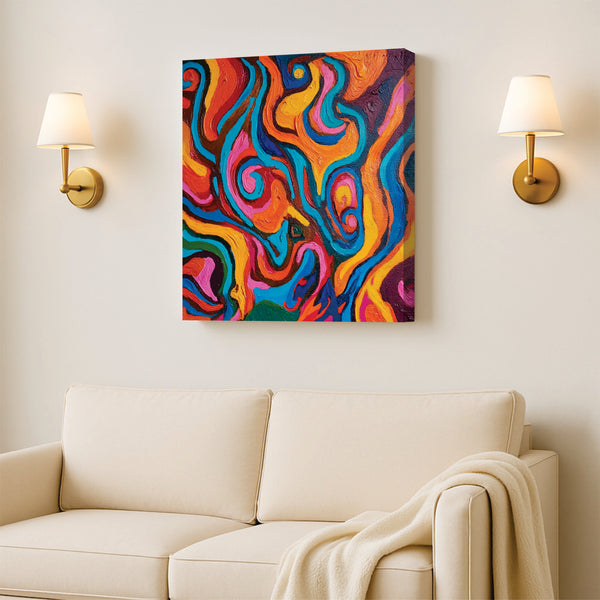 Sleek Abstract Canvas Wall Art Stretched Frame – Perfect for Living Rooms & Offices