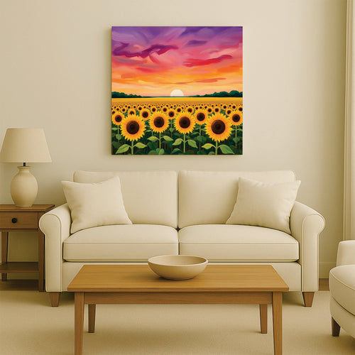 Sunset Bloom Studio Canvas Wall art Stretched Frame painting