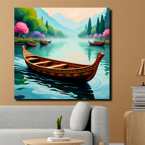 Nature’s mirror: reflecting beauty around every bend Canvas Wall Art Stretched Frame Painting