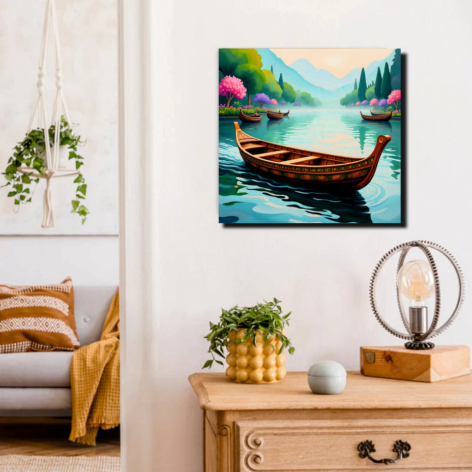 Nature’s mirror: reflecting beauty around every bend Canvas Wall Art Stretched Frame Painting