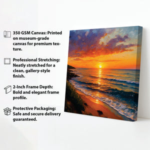 Golden Dusk Studio Canvas Wall Art Stretched Frame Painting