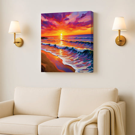 Sun & Serenity Canvas Wall Art Stretched Frame Painting