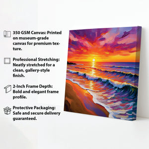 Sun & Serenity Canvas Wall Art Stretched Frame Painting
