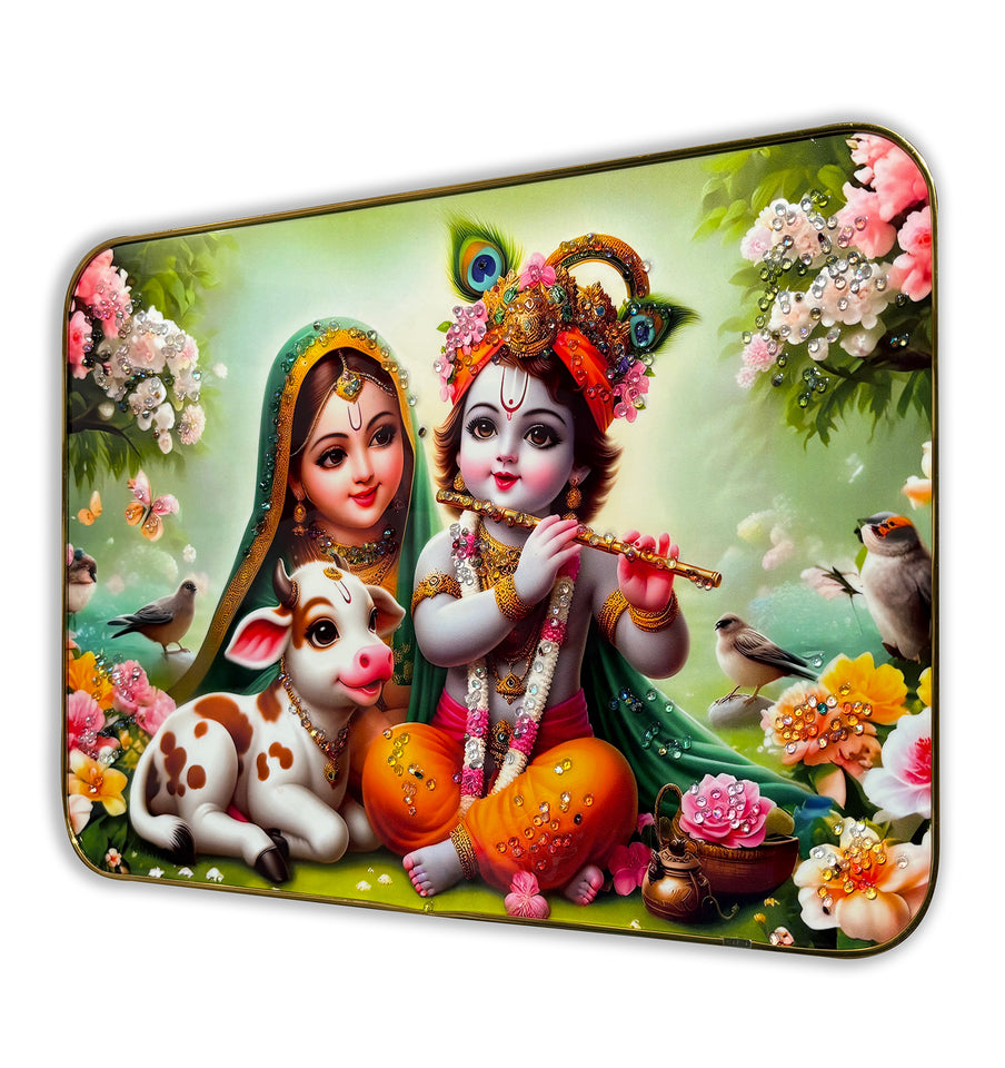 Cute Radha Krishna Crystal Panting