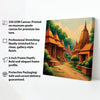 Temple & Terrain Canvas Wall Art Stretched Frame Painting