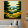 A landscape kissed by golden light Canvas Wall Art Stretched Frame Painting