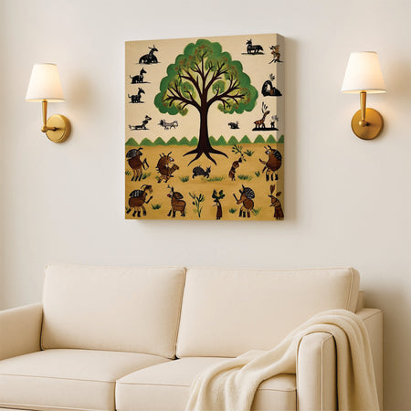 Tree of Traditions Canvas Wall Art Stretched Frame Painting