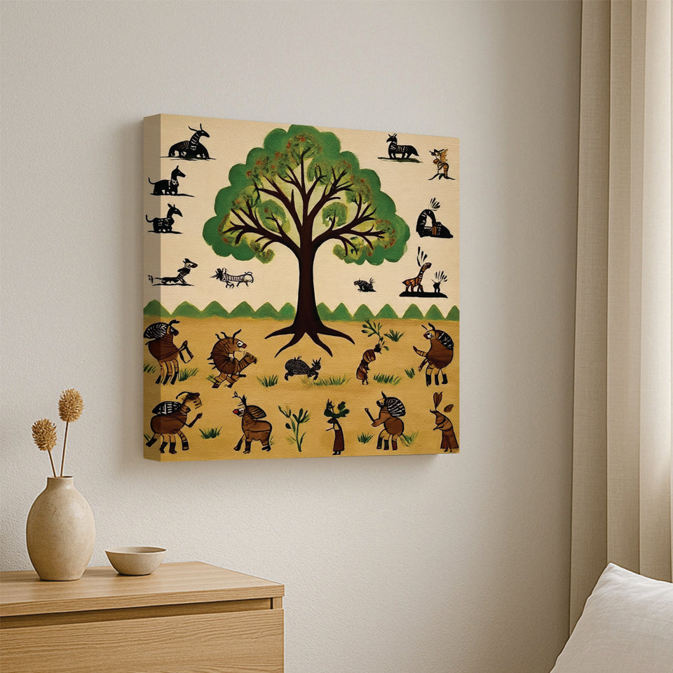 Tree of Traditions Canvas Wall Art Stretched Frame Painting