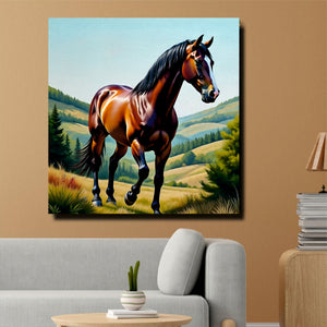 Galloping Elegance – Horse Canvas Wall Stretched Frame Painting