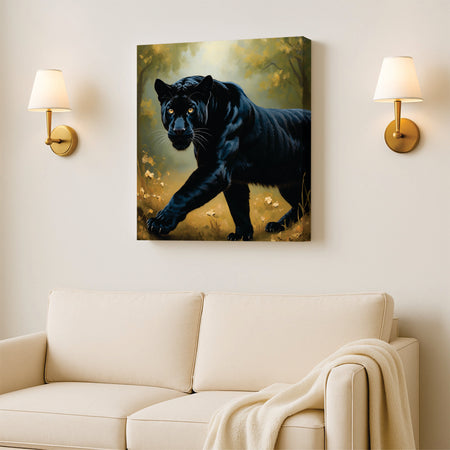 Wildlife Panther Canvas Wall Art Stretched Frame Painting