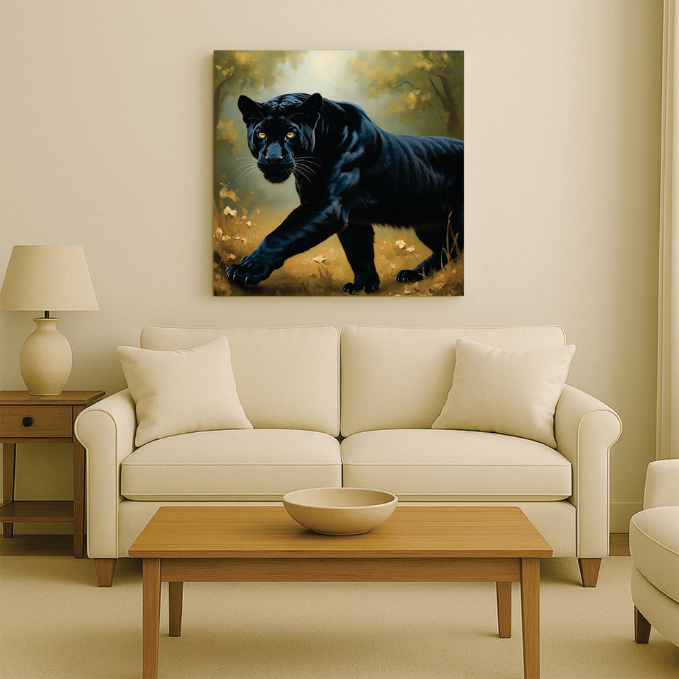 Wildlife Panther Canvas Wall Art Stretched Frame Painting