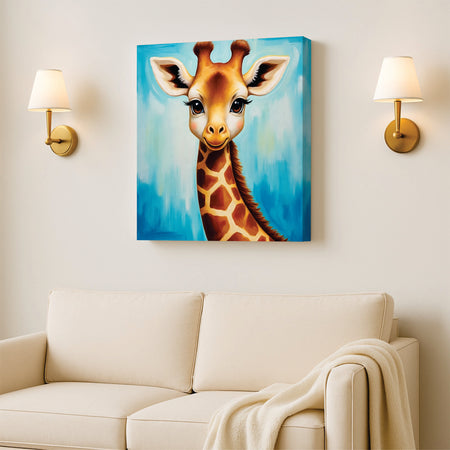Cute Giraffe Canvas Wall Art Stretched Frame Painting