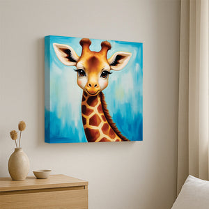 Cute Giraffe Canvas Wall Art Stretched Frame Painting