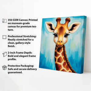 Cute Giraffe Canvas Wall Art Stretched Frame Painting