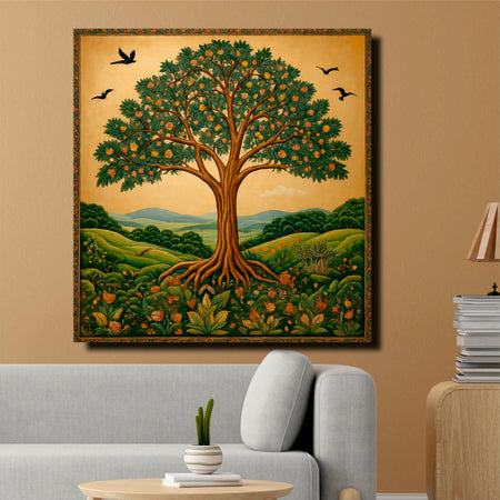 Harmony with Nature Stretched Frame – Tree Canvas Wall Art Painting