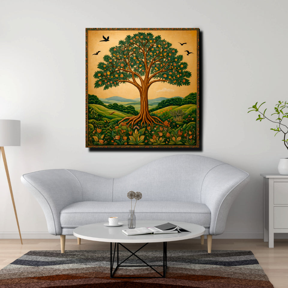 Harmony with Nature Stretched Frame – Tree Canvas Wall Art Painting