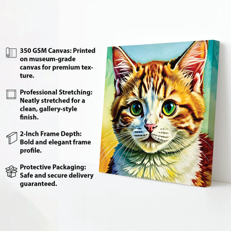 Whisker Wonders Canvas Wall Art Stretched Frame Painting