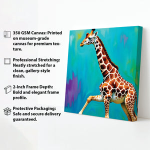 Giraffe Wildlife Canvas Wall Art Stretched Frame Painting