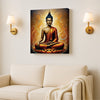 Saffron Serenity Amidst Celestial Blue Canvas Wall Art Stretched Frame Painting