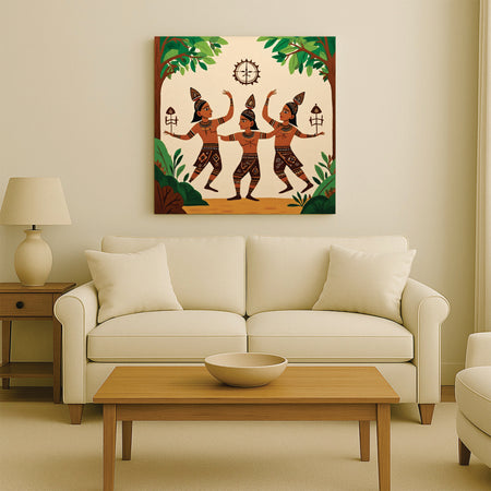 Echoes of Tradition Canvas Wall Art Stretched Frame Painting
