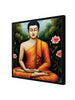 Saffron Echoes in a Sea of Quiet Canvas Wall Art Black Frame Painting