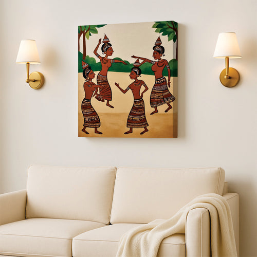 Echoes of Tradition Canvas Wall Art Stretched Frame Painting