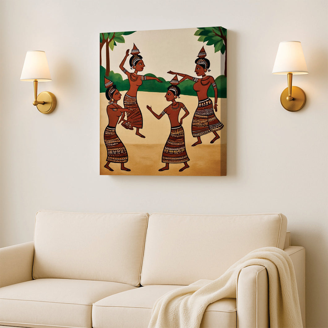 Echoes of Tradition Canvas Wall Art Stretched Frame Painting