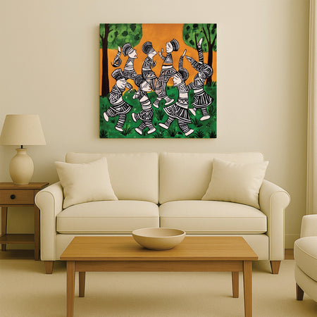 Whispers of the Forest Tribe canvas Wall Art Stretched Frame Painting