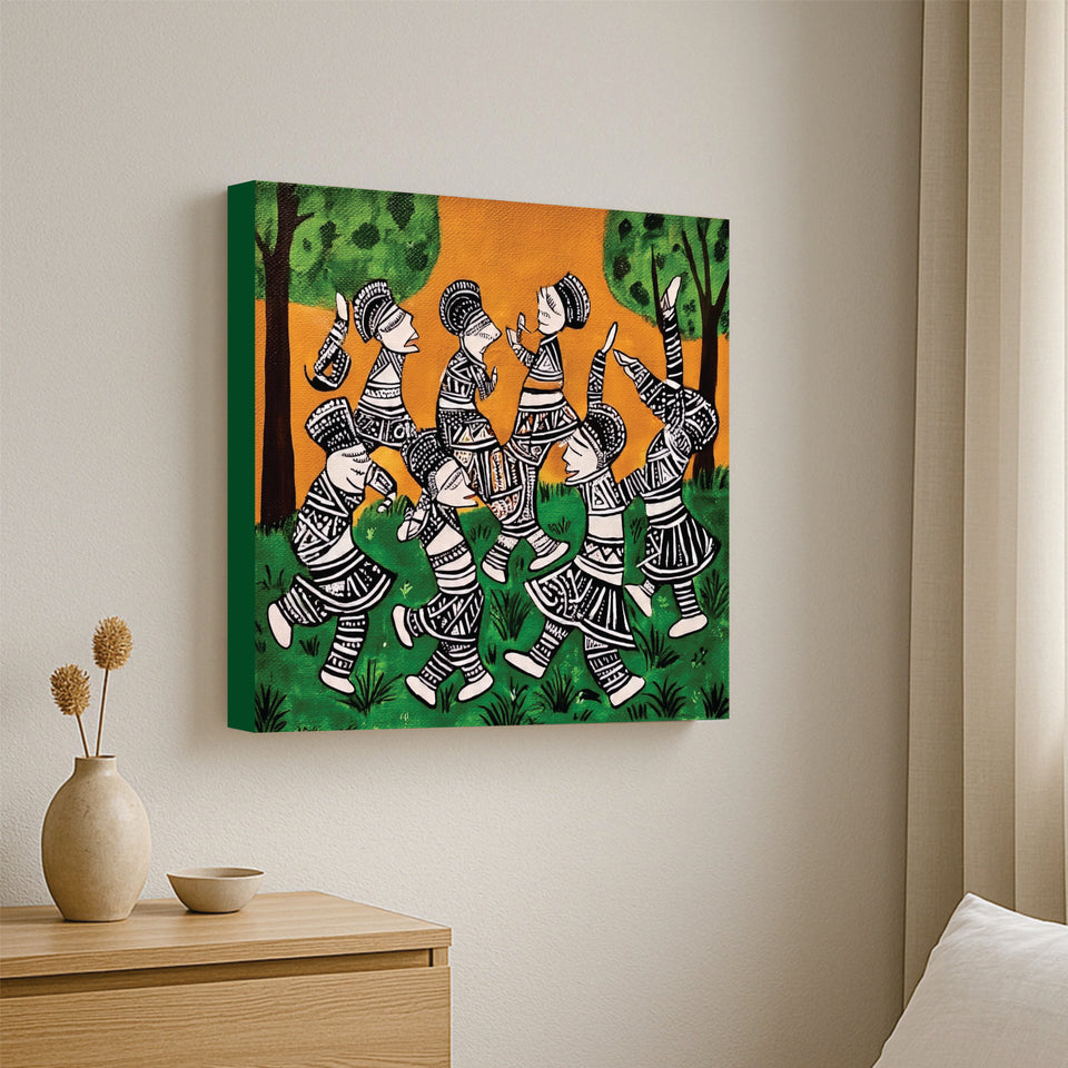 Whispers of the Forest Tribe canvas Wall Art Stretched Frame Painting