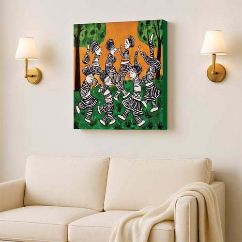 Whispers of the Forest Tribe canvas Wall Art Stretched Frame Painting