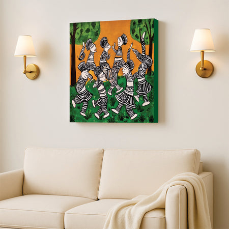 Whispers of the Forest Tribe canvas Wall Art Stretched Frame Painting