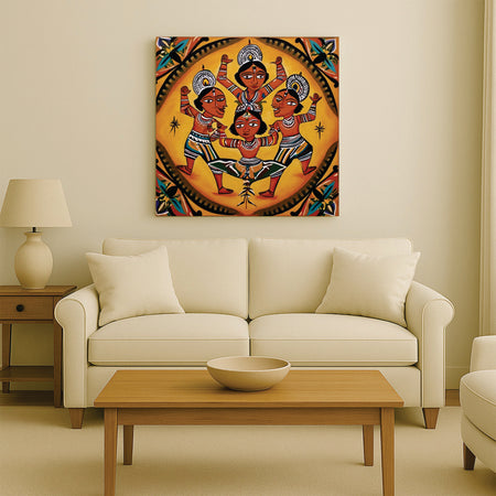 The Dancing Ancestors Canvas Wall Art Stretched Frame Painting