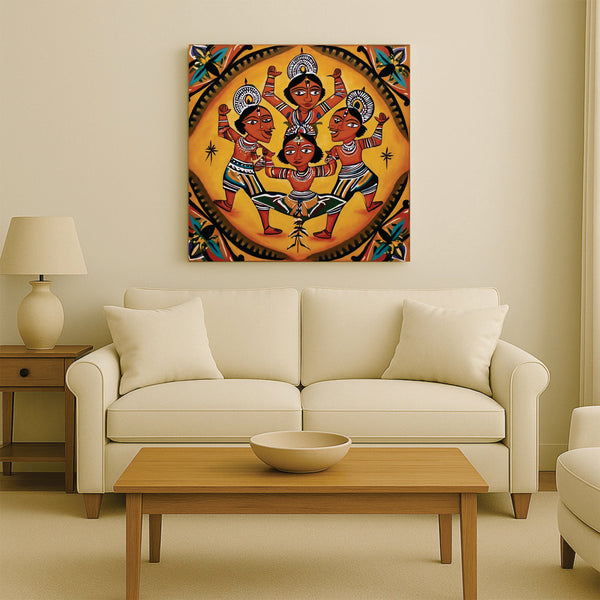 The Dancing Ancestors Canvas Wall Art Stretched Frame Painting