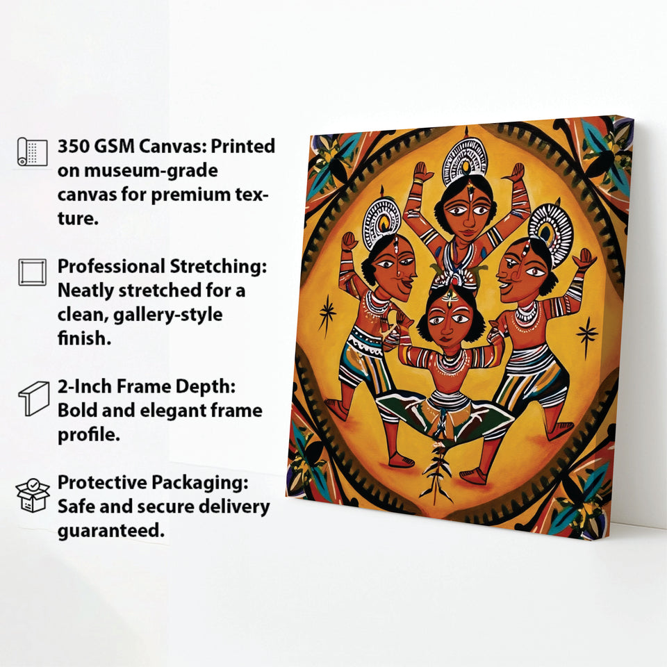 The Dancing Ancestors Canvas Wall Art Stretched Frame Painting