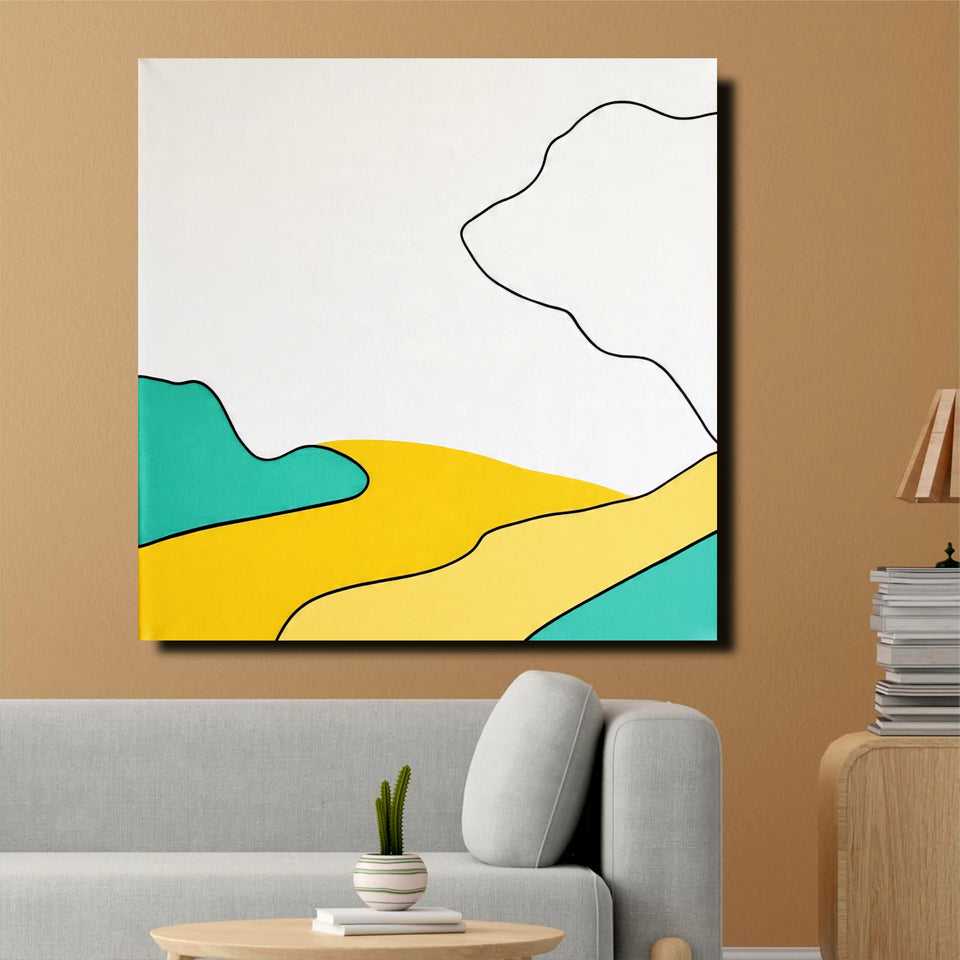 Bold Abstract Canvas Painting Stretched Frame – Contemporary Wall Art