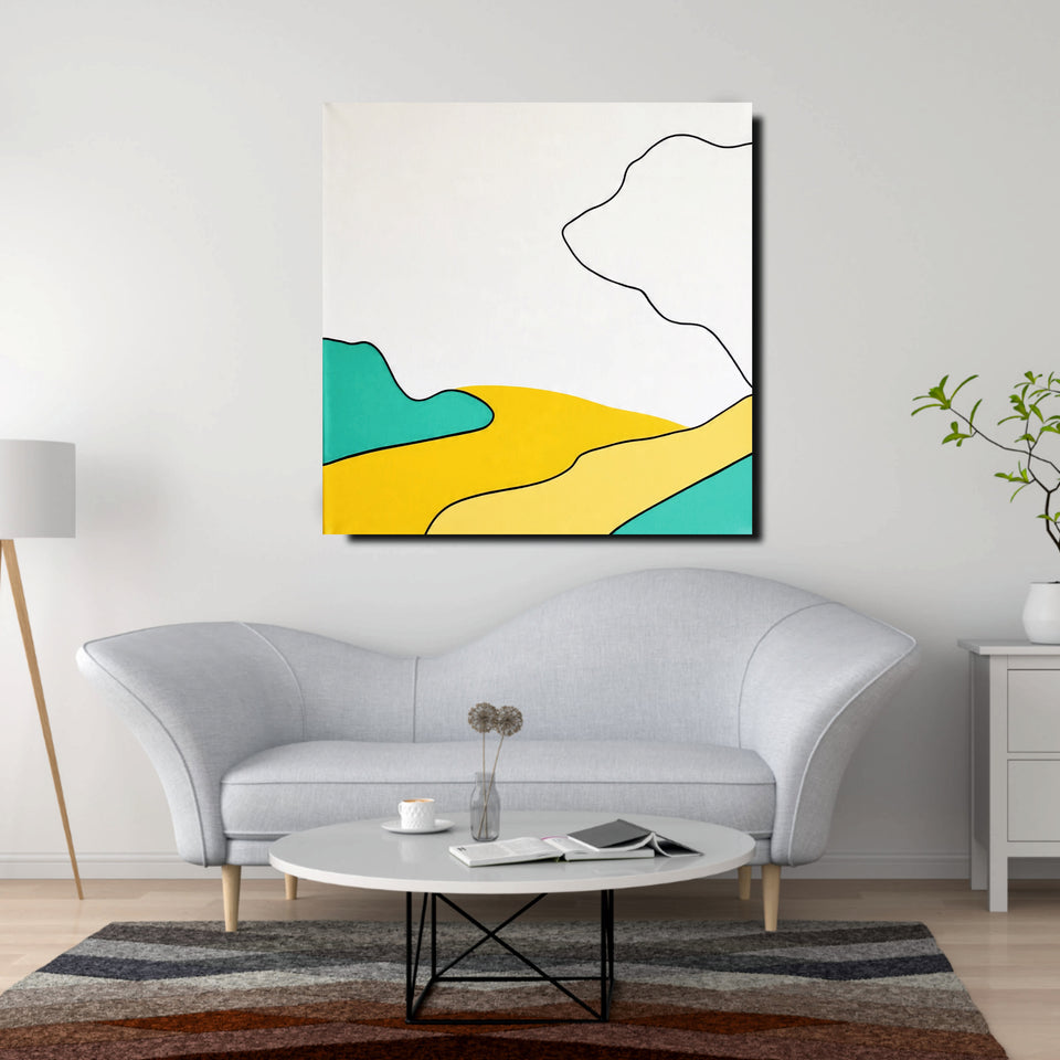 Bold Abstract Canvas Painting Stretched Frame – Contemporary Wall Art