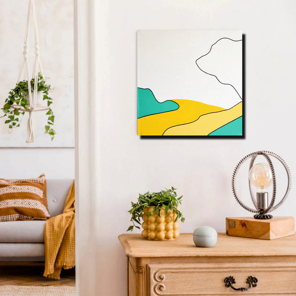 Bold Abstract Canvas Painting Stretched Frame – Contemporary Wall Art