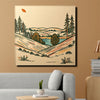 Modern Horizon Digital Canvas Stretched Frame – Minimal Landscape Wall Décor