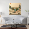 Modern Horizon Digital Canvas Stretched Frame – Minimal Landscape Wall Décor