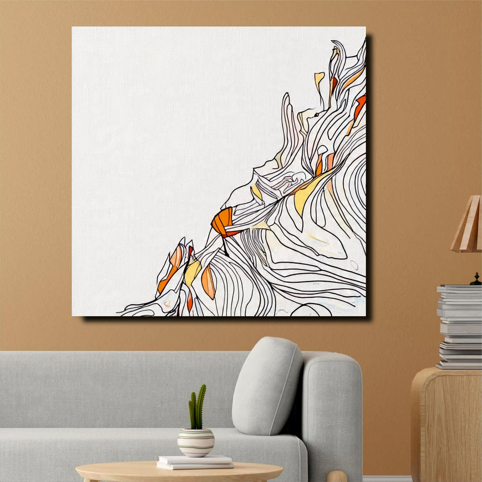 Contemporary Abstract Canvas Wall Stretched Frame – Vibrant Digital Painting