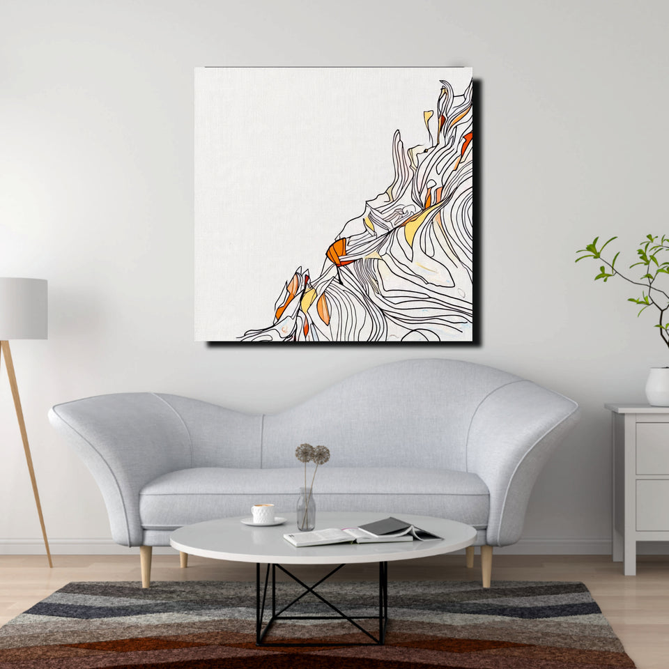 Contemporary Abstract Canvas Wall Stretched Frame – Vibrant Digital Painting