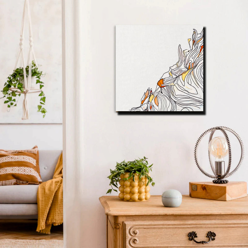 Contemporary Abstract Canvas Wall Stretched Frame – Vibrant Digital Painting