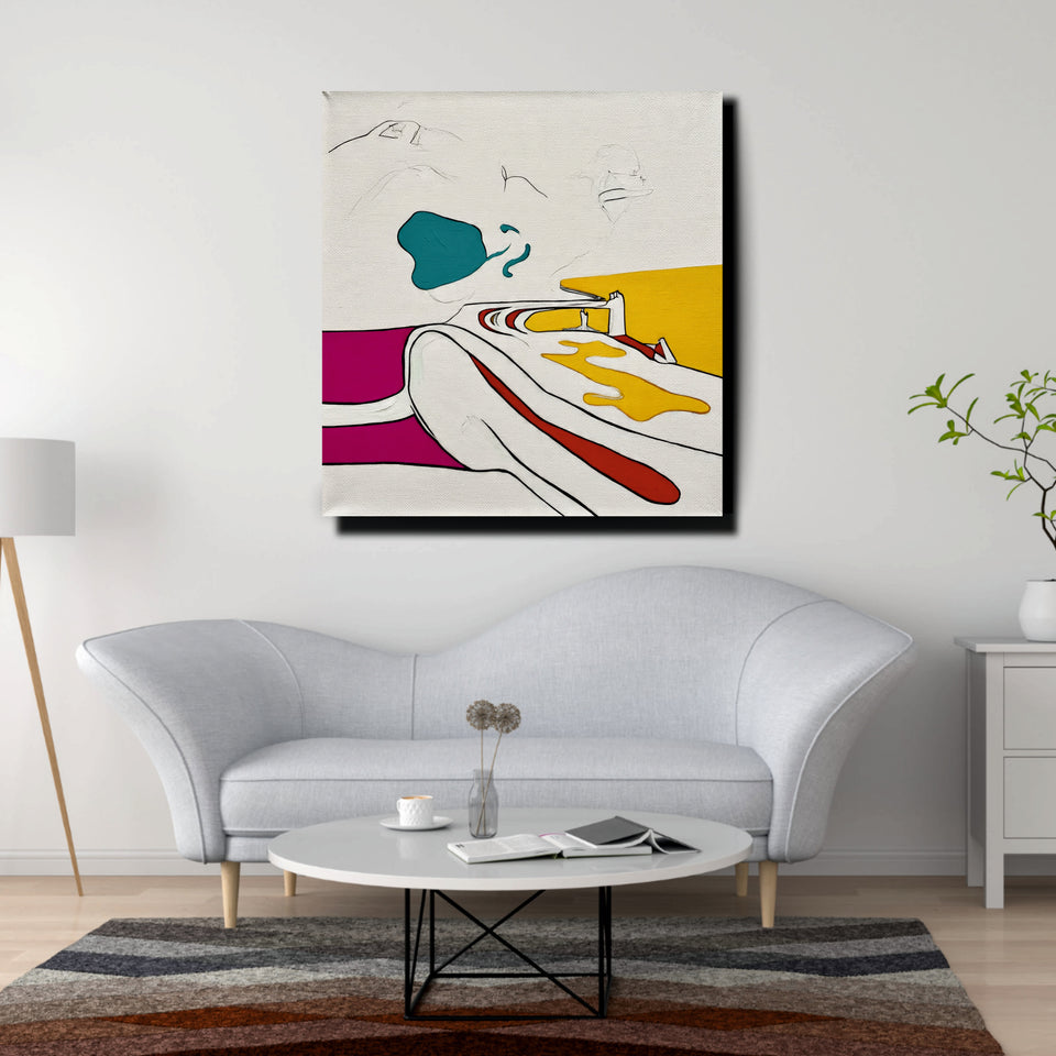 Abstract Flow Digital Canvas Wall Art Stretched Frame – Minimalist Home Décor